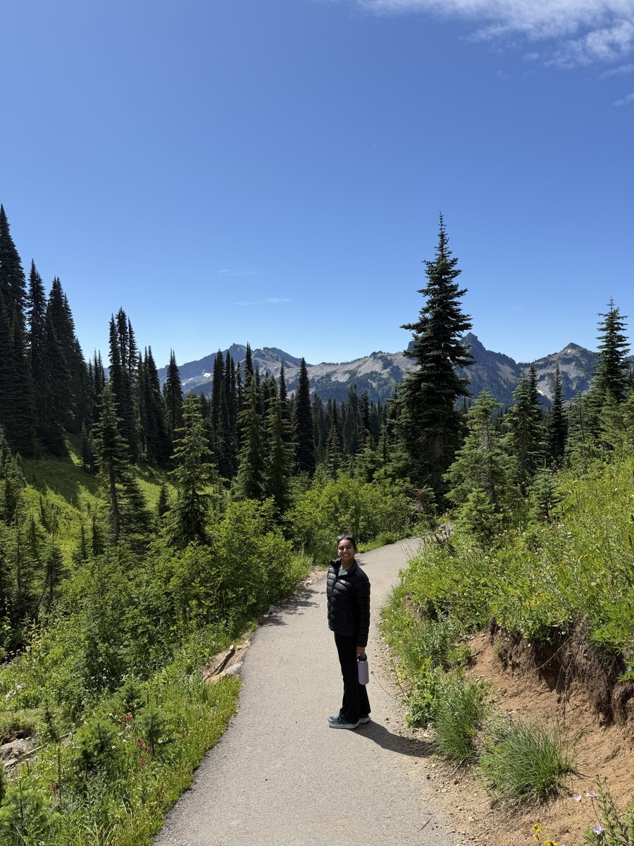 Esha on a hike